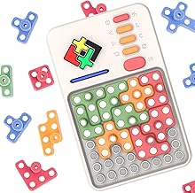 Super Blocks Pattern Matching Puzzle Games, 1000+ Challenges Brain Teaser Toys, Travel Games for Road Trips,Birthday Gifts for Boys Girls, Shape Pattern Blocks Tangram Geometry (White) - Buy now