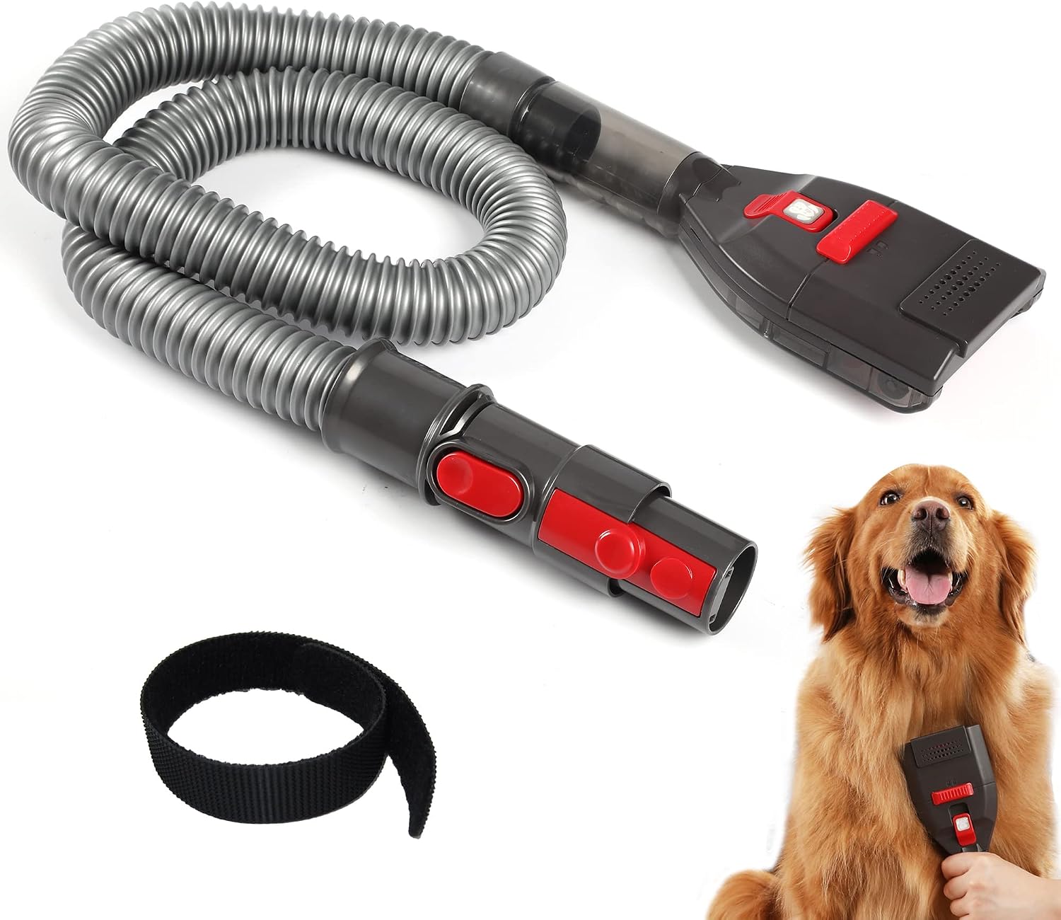 Portek Dog Brush Vacuum Attachment for Dyson V7 V8 V10 V11 V15 V6 Outsize, Pet Hair Removal Grooming Tool, Ideal for Dog Cat with Loose…