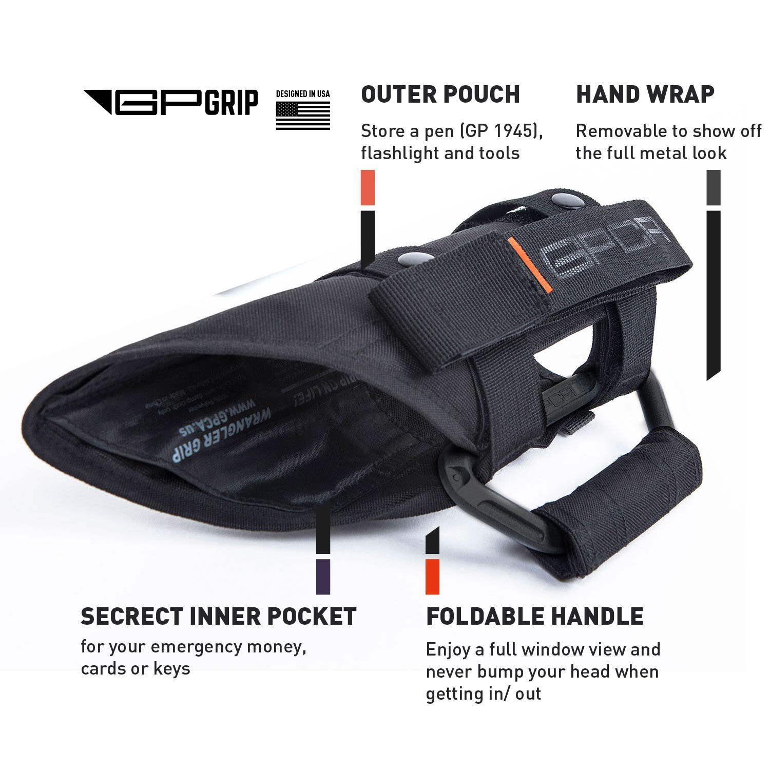 Buy GPCA GPGrip PRO Grab Handles for Wrangler JL JT JK Sport Sahara Rubicon Gladiator 4DR/ 2DR