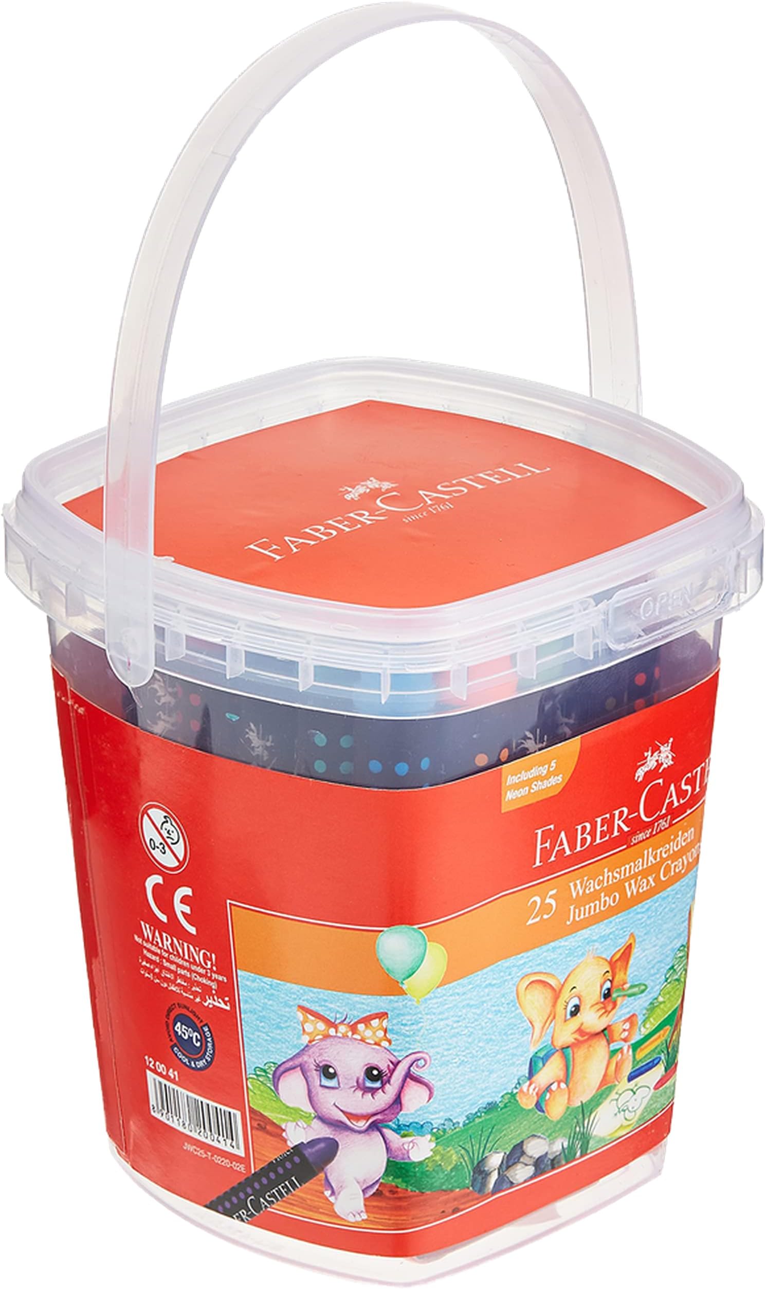Faber-Castell Faber Castell Jumbo Wax Crayons 25 Color Round 90Mm In A Tub, CRAYONS, 120041