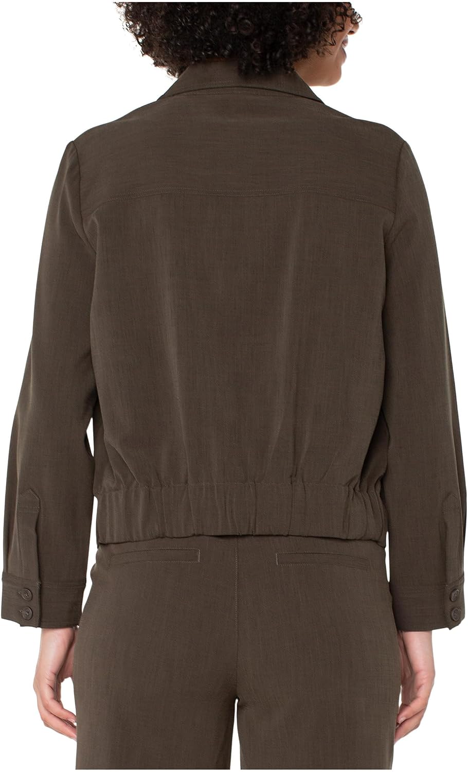 Liverpool Women's Popover Long Sleeve Shirt with Elastic at Waist