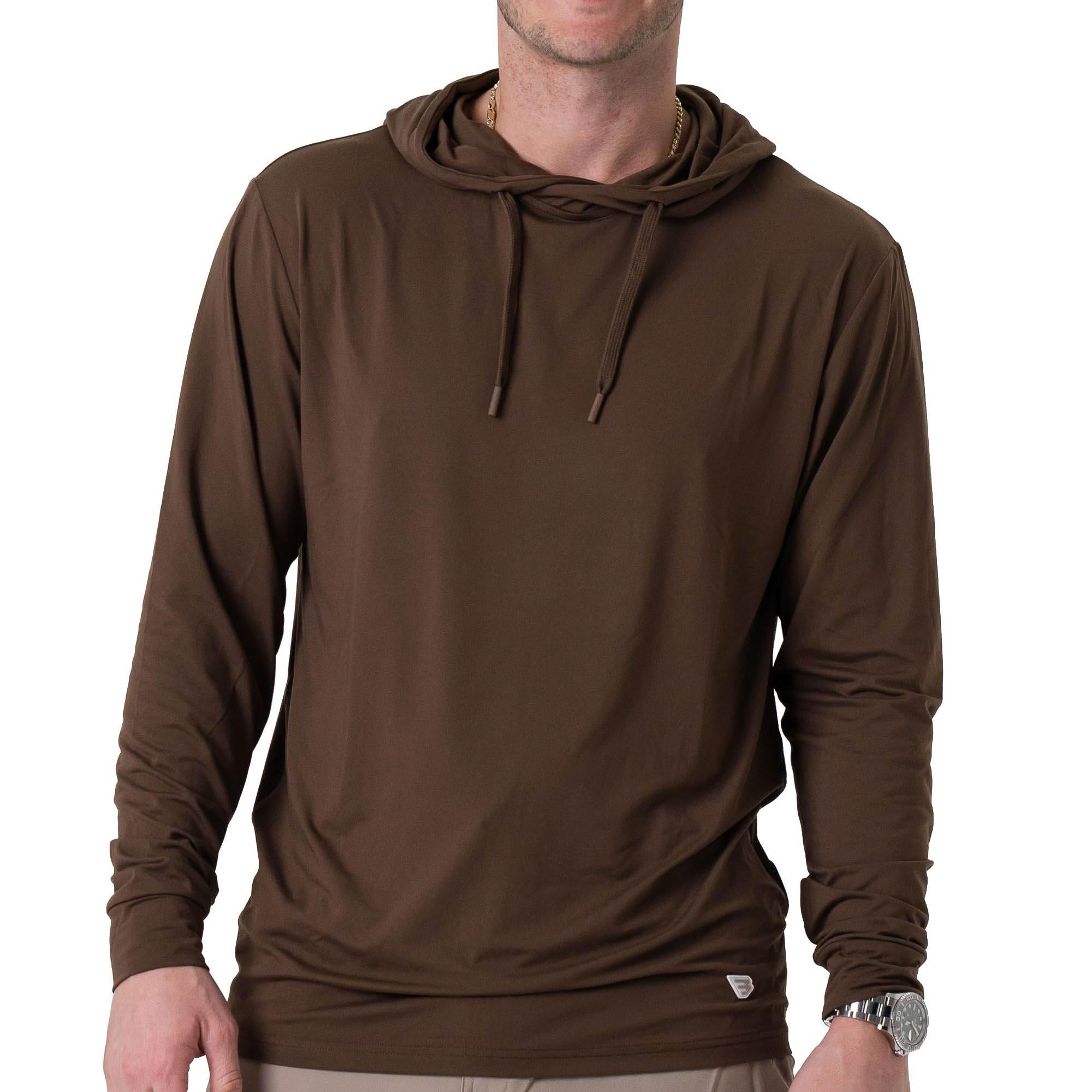 Burlebo Men's Performance Hoodie - Lightweight Long Sleeve Pullover, Athletic Fit, Moisture-Wicking, Sun Protection