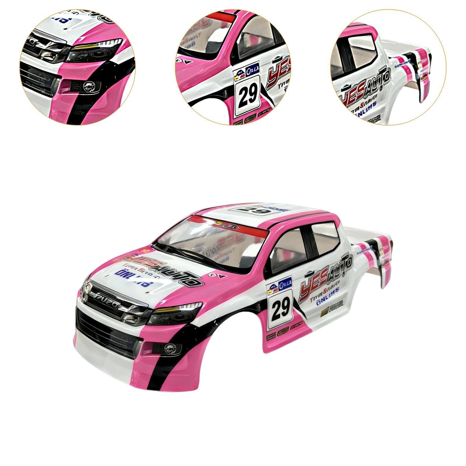 F Fityle Carcasas de carrocería para Coche RC Resistentes a 1/10, Accesorios de Repuesto Profesionales, Suministros, instalación Sencilla, Carcasas de, Rosa