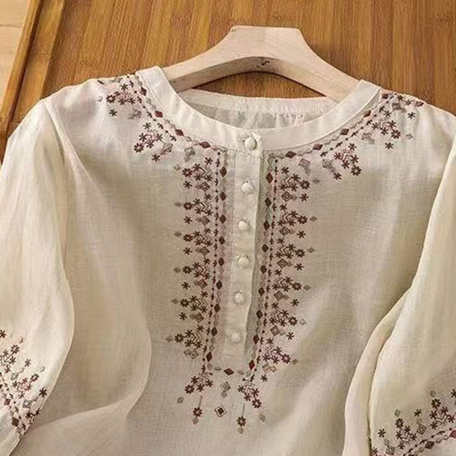 Conjunto Mujer Dos Piezas Elegante Verano Casual Lino Y Algodón Conjunto Deportivo Camiseta Y Pantalones Chandal Completo Talla Grande Loungewear Manga 3/4 Holgado Diarios Casa Playa Vacaciones