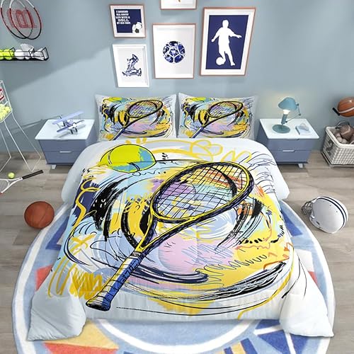 Miniatura 203 de Castle Fairy Juego de ropa de cama de béisbol, tamaño matrimonial, juego de edredón de 3 piezas para niños, niños, adolescentes, decoración