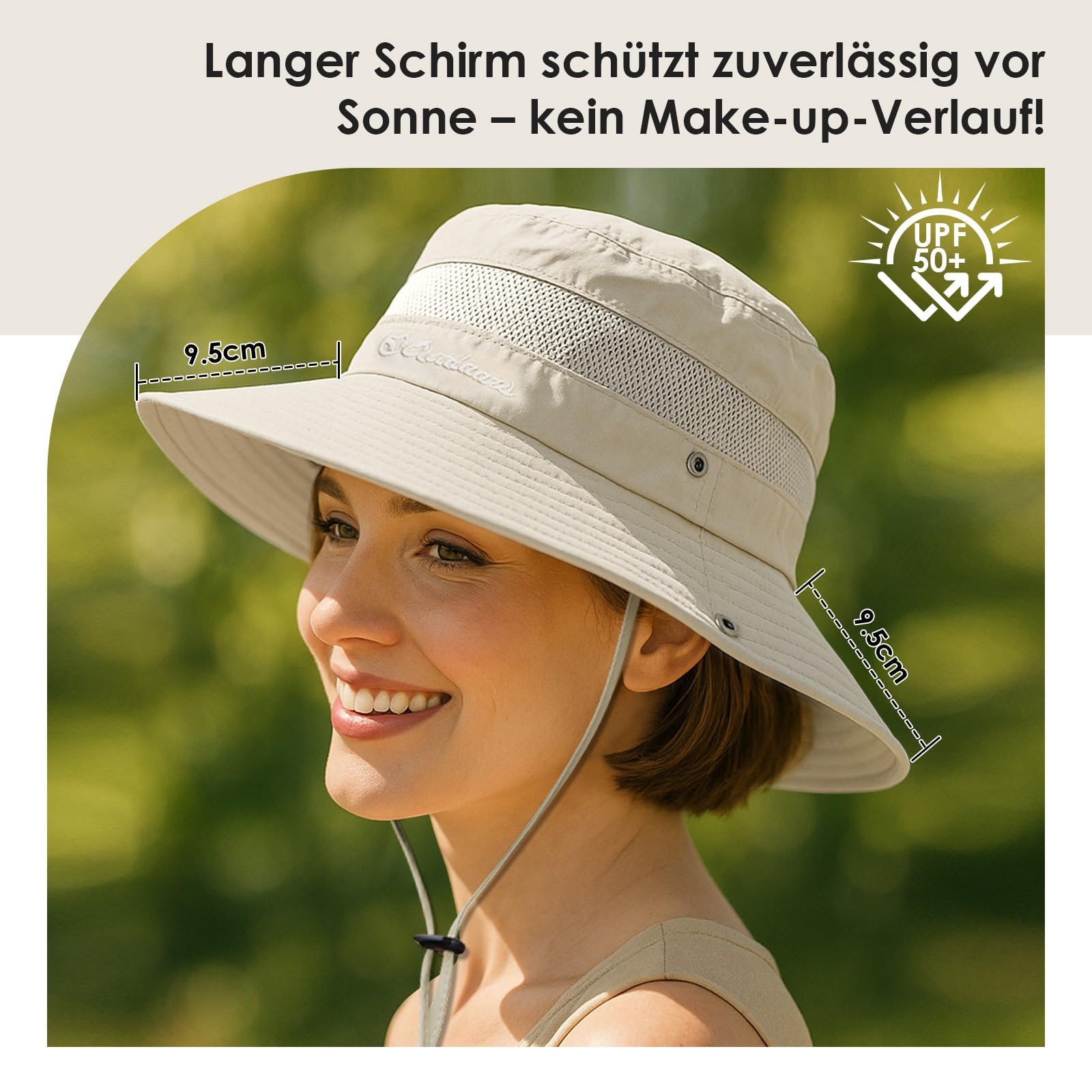 Durio Sombrero de sol para hombre y mujer, para exteriores, verano, senderismo, protección UV, con correa para la barbilla, sombrero de pescador, sombrero de safari, plegable, malla ancha, sombrero de