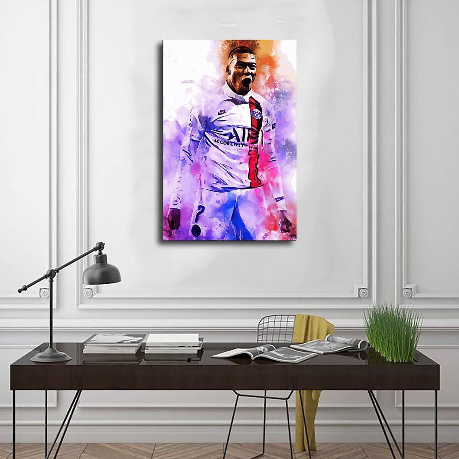 Poster Sur Toile Kylian Mbappé - Taille 30x45 Cm, Impression Haute Qualité, Pour Chambre, Bureau, Cadeau Fan De Foot - 3