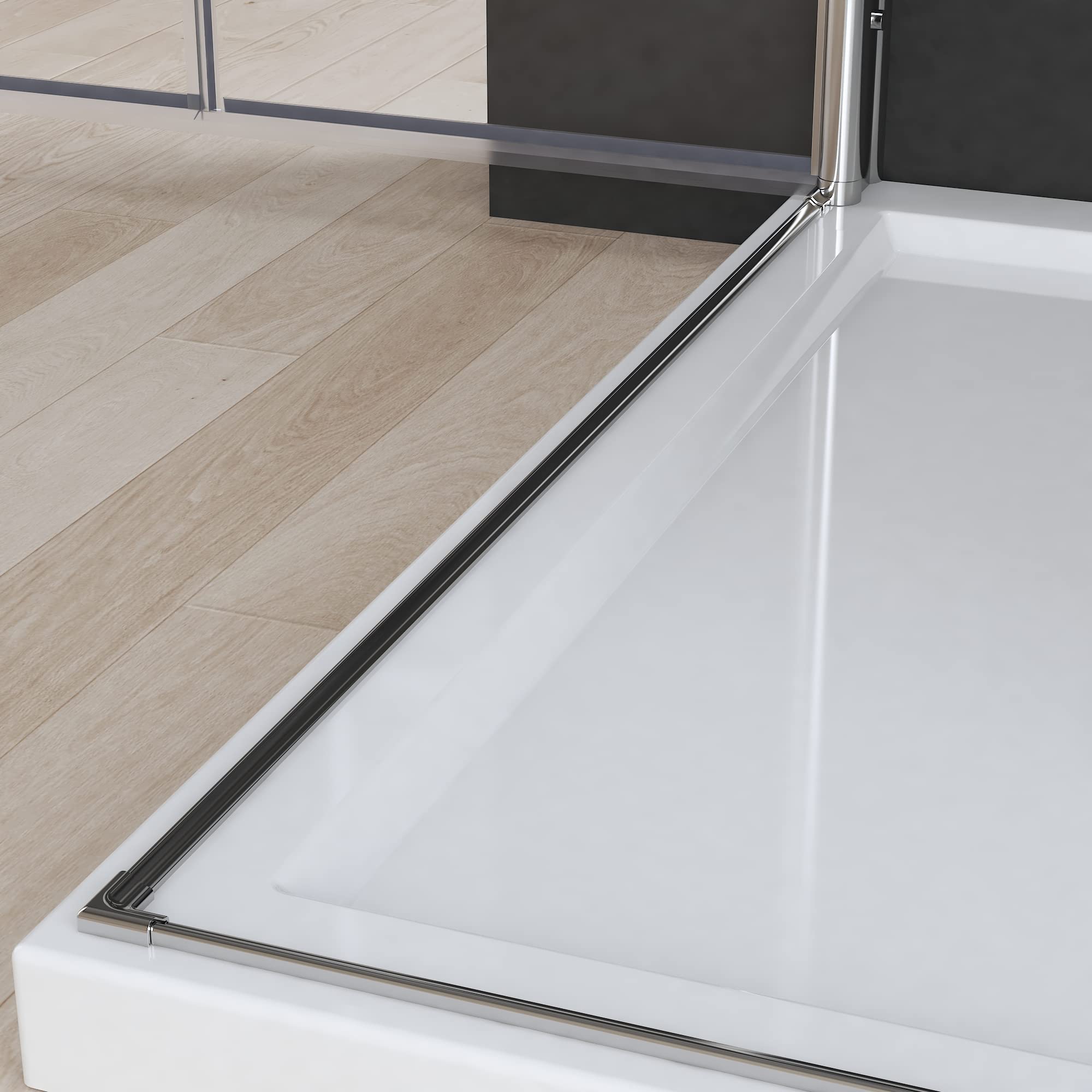 Lot de 2 barres de protection anti-fuite en aluminium pour douche de 95 cm