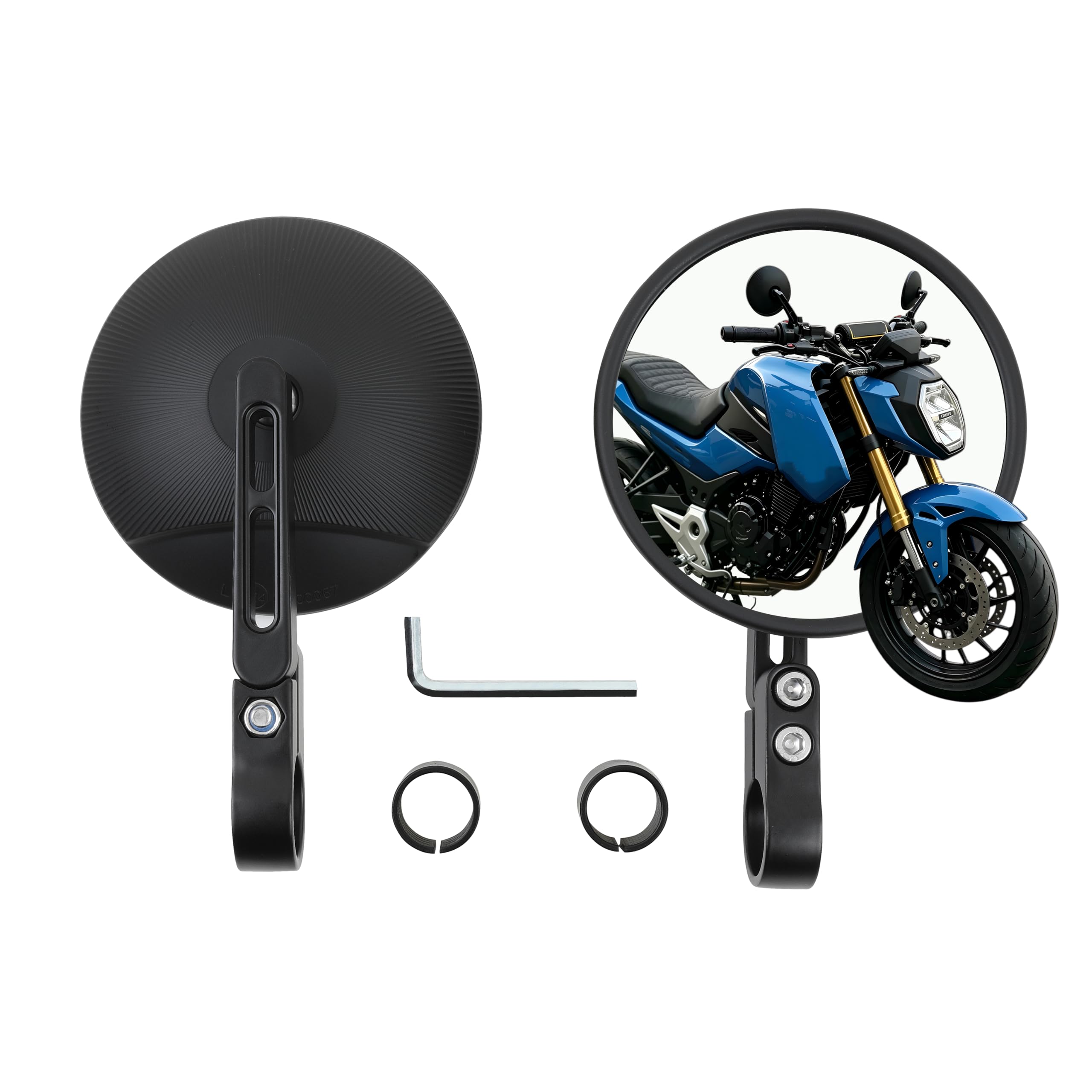 Espejos para manillar de motocicleta DREAMIZER de aluminio CNC mecanizado 7