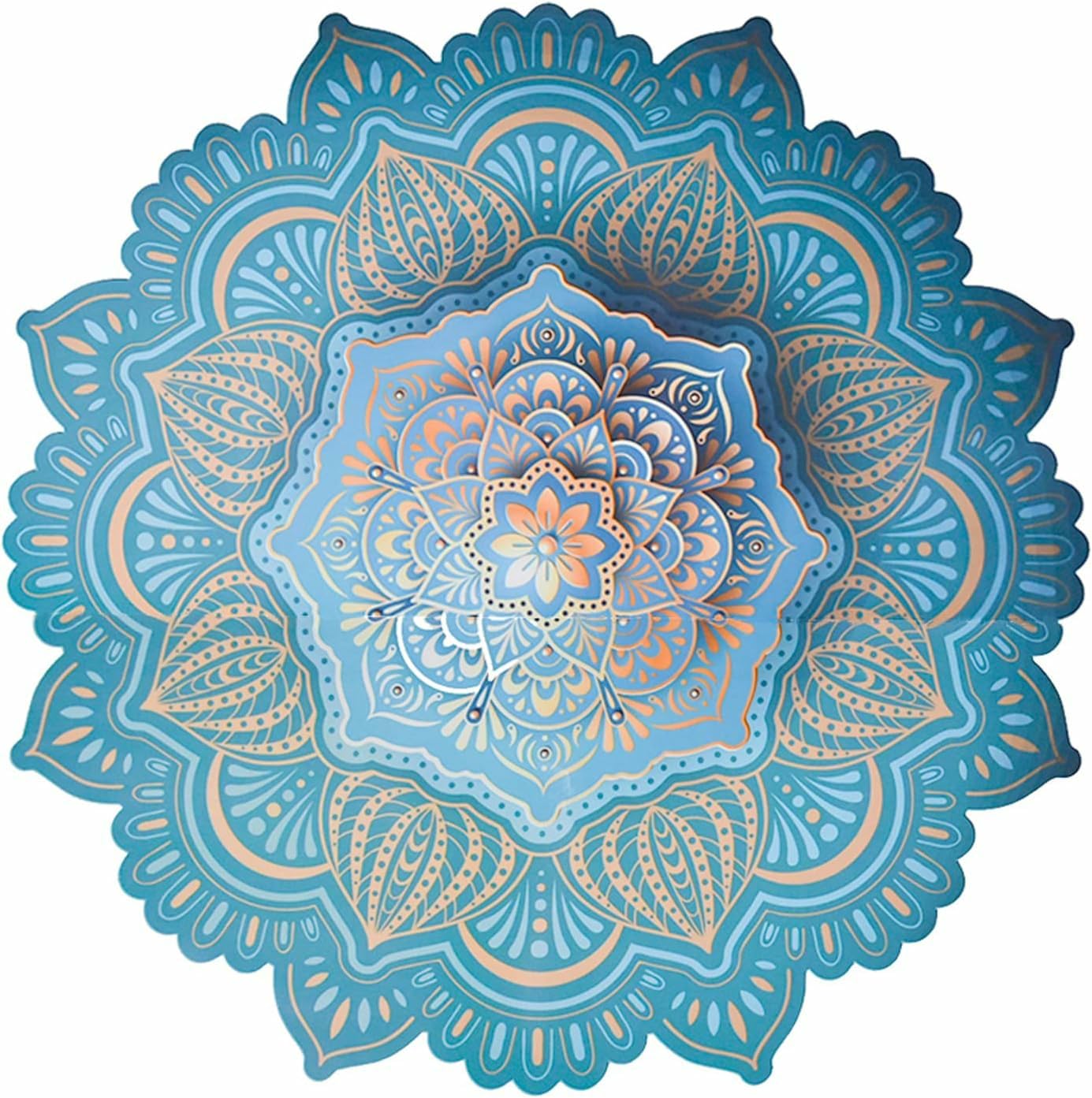GADGETS WRAP Large Mandala Wall Decal Blue Lotus Flower Wall Sticker Removable Indian Namaste Vinyl Wall Art Mural 18.5x18.5inch for Yoga Meditation Living Room Bedroom (B0CNCCGRXN) Amazon Price History, Amazon Price Tracker