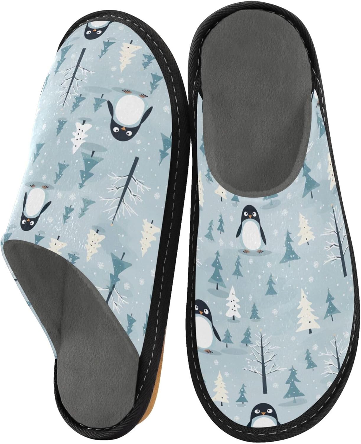 Cute Penguin House Slippers – Cozy Fuzzy Slippers for Guests, Washable & Disposable, Perfect for Shoeless Home, Spa & Hotel Use A113001