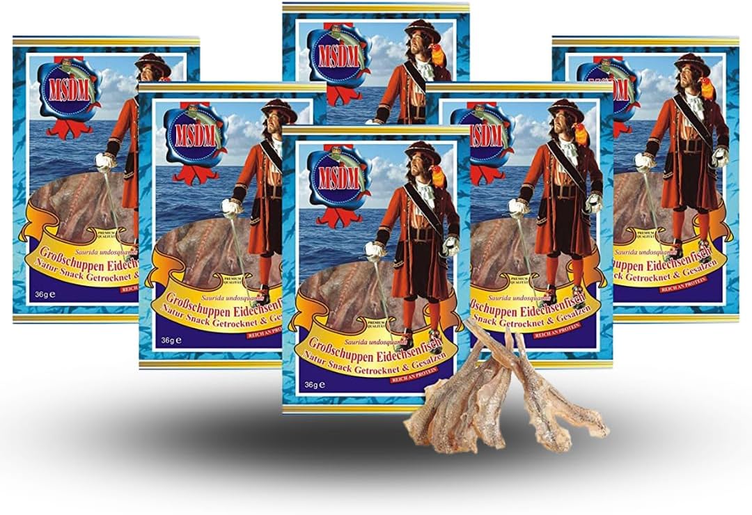Dried Brushtooth Lizardfish Original Jerky Natural Snack Dried and Salted 6 Packs Each 36 g Low Carb Fitness Food Omega 3 Jerky Fish and Chips Original Food Dried Fish
