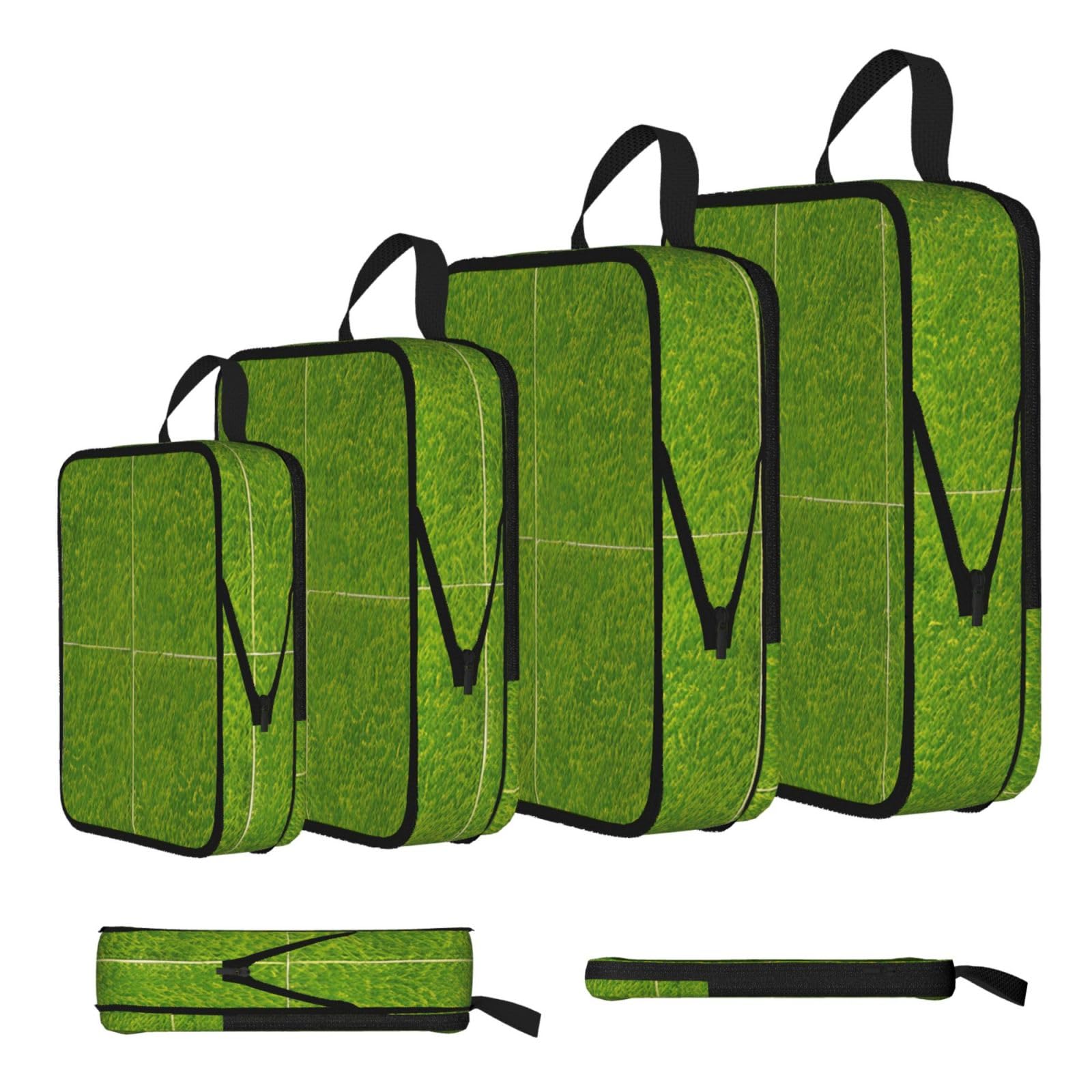 Sxzvvbn Black Green Grassland Compression Packing Cubes 4 Piece Set