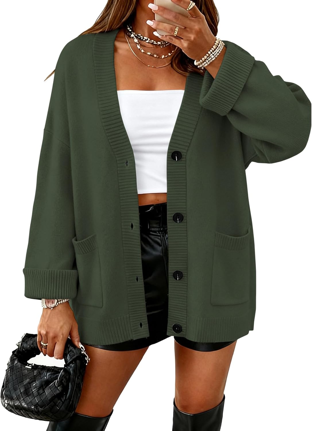 BTFBM Oversized Cardigan Sweaters for Women Trendy Fall Fashion 2025 Button Down Long Sleeve Chunky Knit Cardigans