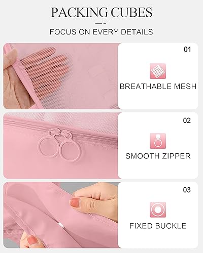 Miniatura 4 de Cubos de embalaje de 10 unidades, bolsas organizadoras de equipaje de malla transpirable, organizadores de embalaje, juego de bolsas duraderas para