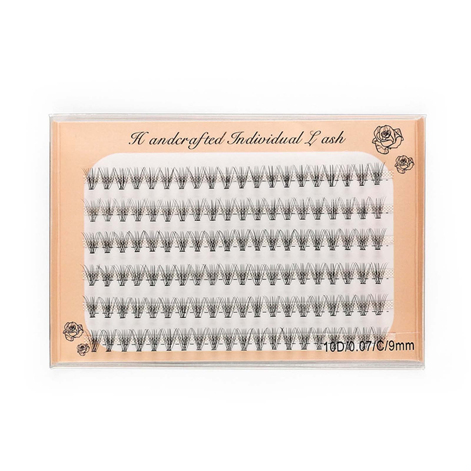Individual Lashes, Natural look Reusable Wide Band Cluster Lashes 10 Roots Soft and Lightweight C Cur Thickness 8-12mm Mix Faux Mink Pack for DIY Individual at Home Eyelashes 120 pcs (9mm-Black)