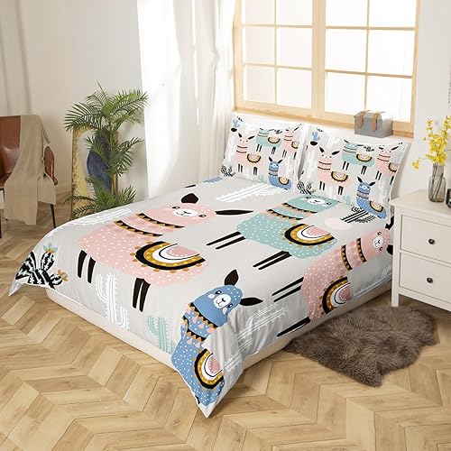 Miniatura 3 de Funda nórdica de alpaca para niños y niñas, juego de edredón de dibujos animados lindo, tamaño Queen para niños, adolescentes, niños, juego de cama