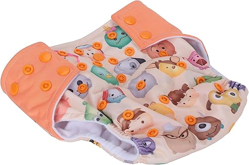 Miniatura 9 de Pañal reutilizable para bebé, talla única, ajustable, pañales de tela lavables para recién nacidos (dibujos animados)