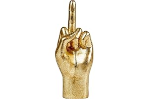 Golden Gesture of Defiance: Middle Finger Statue