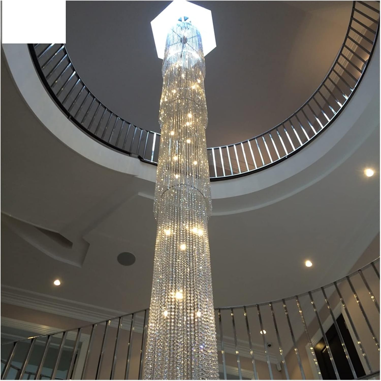 Wallps,Ceililight Crystal Staircase Large Big Crystal Bead Led Crystal Chains Hangilight Home Lighting/Warm White/D55Cmh600Cm