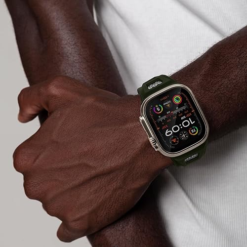 Miniatura 8 de Suitisbest AquaPeak HexaPro - Correa deportiva de silicona resistente con hebilla de acero inoxidable para iWatch Ultra Series 9, 8, 7, 6, 5, 4, 3,