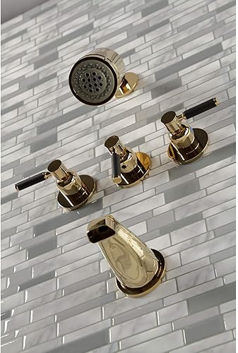 Miniatura 8 de Kingston Brass KBX8136DKL Kaiser - Grifo para bañera y ducha, níquel pulido, 7.13 x 14.13 x 5.13 pulgadas