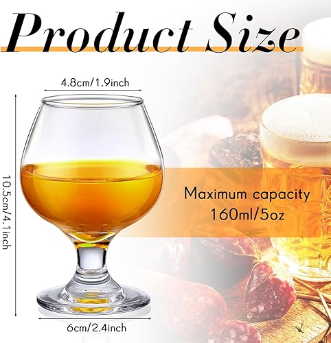 Miniatura 2 de Qunclay 24 vasos de chupito, lindos vasos de coñac, pequeños sorteos de brandy para degustar brandy, copas de oporto para whisky, brandy, vino,