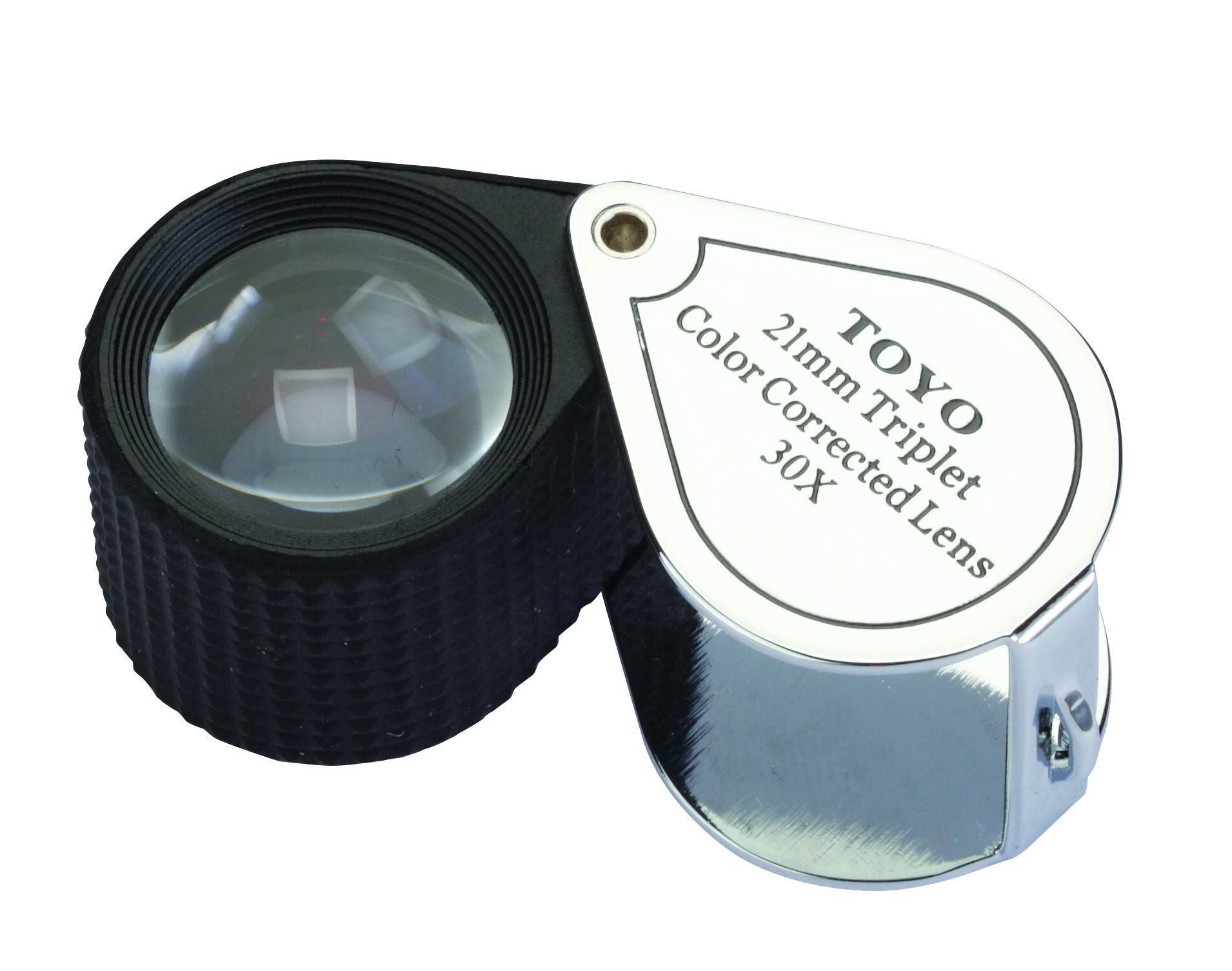 Toyo 30X21-B Professionelle Juwelierlupe, 30-fache Vergrößerung, 21 mm Dreilinse, Chrom