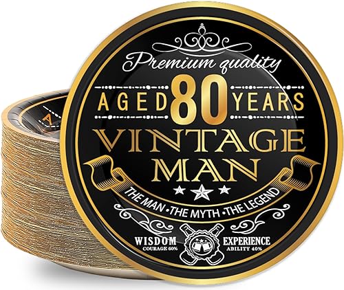 Miniatura 8 de Wiooffen 48 platos vintage de 60 platos de papel para fiestas en 1963, 60 tema, cumpleaños, postre, platos desechables para cenas, saludos a 60