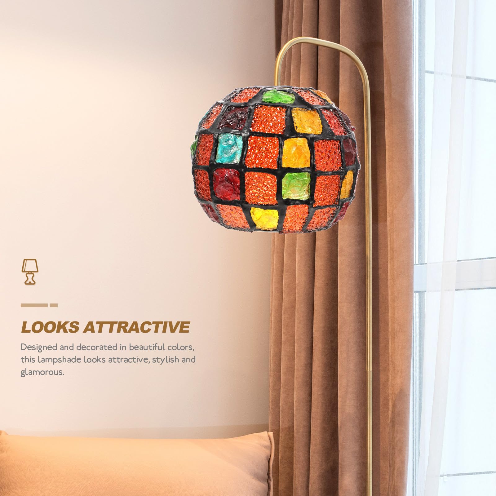 Paralume Lampada da Tavolo Retrò in Vetro Mosaico E26 E27