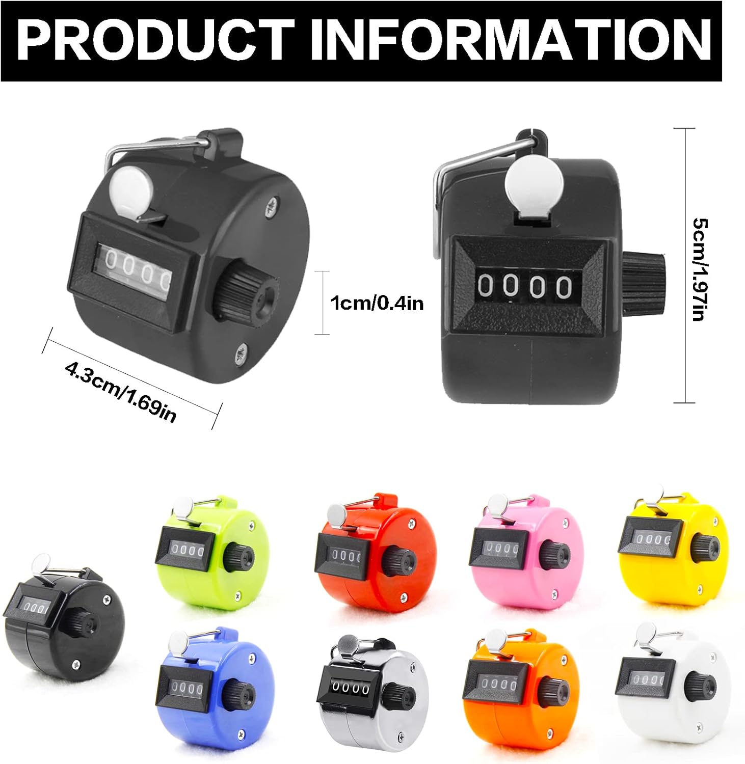 Tally Counters Clickers 4 Digit Mechanical Manual Palm Value 3 6 Pack