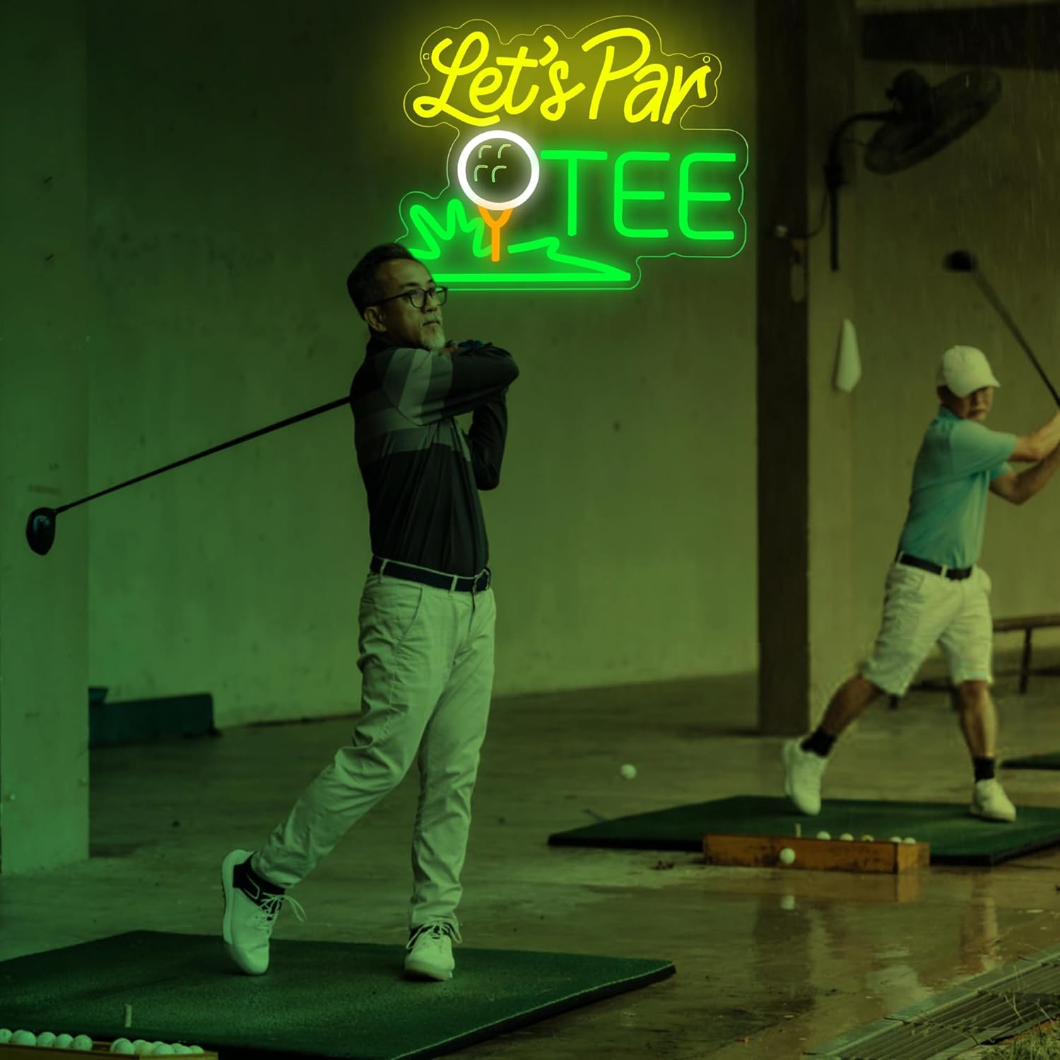 Golf Neon Sign for Wall Decor Let's Par Tee Neon Light for Man Cave Golf LED Light Up Sign for Club Bedroom Game Room Shop Party Birthday Gifts for Fans or Golfer Size13*10.2In(JTD289)