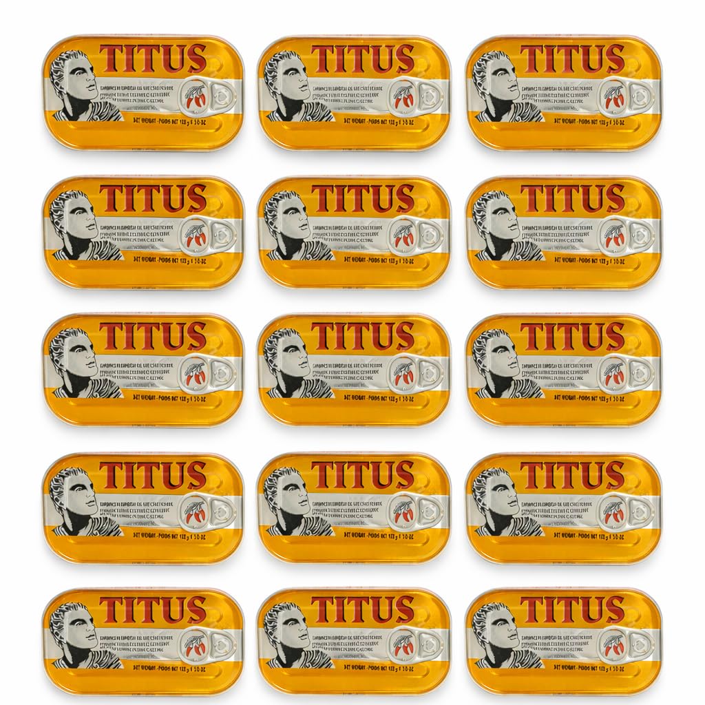 Canned Sardines in Soybean Oil and Chili Pepper 15 Pack – Wild Caught Sardines, Premium Canned Fish, Protein-Rich Seafood, Bulk Sardine Multipack, Ready to Eat Tinned Fish, (125g) 4.4 Ounce