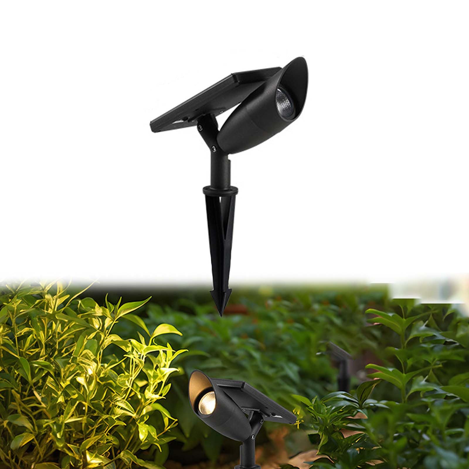 Éclairage LED de jardin solaire étanche et projecteur couleur