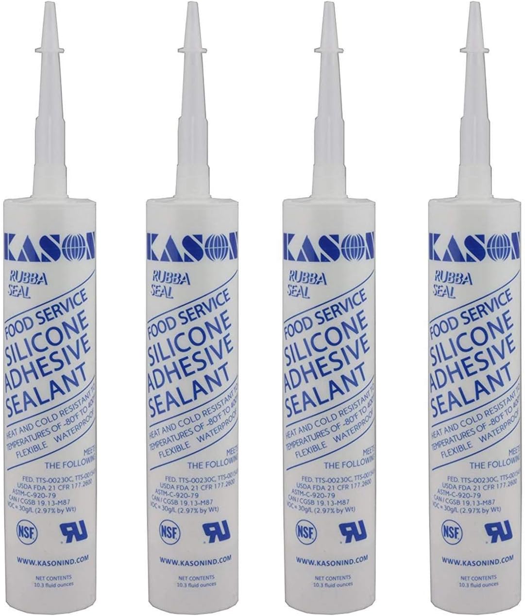 Kason 3700 Series Rubbaseal Silicone Sealant, Pack of 4