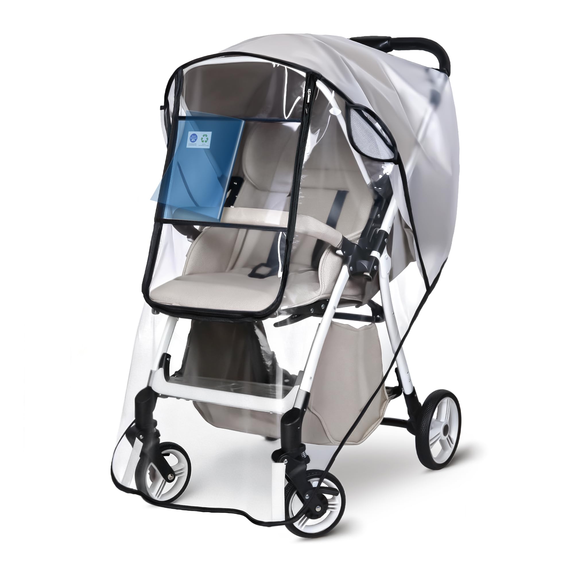 Bemece Cubierta universal para la lluvia para cochecito, protección contra el clima de viaje, resistente al viento y al agua, protege del polvo y la nieve