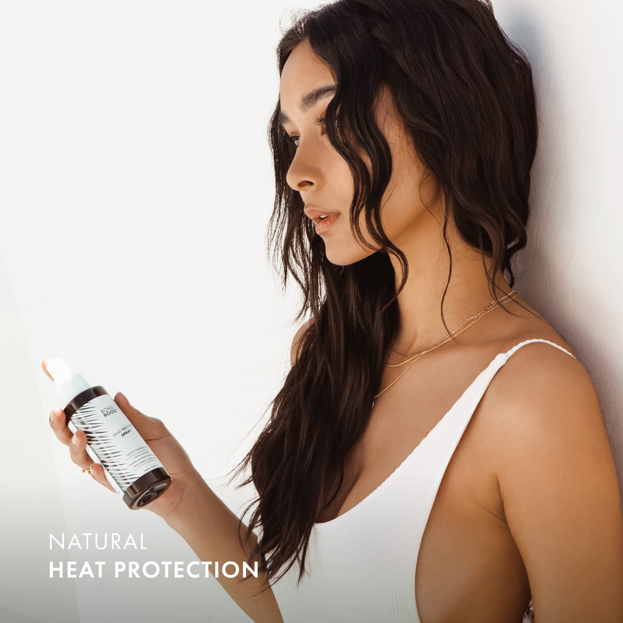 BONDIBOOST Spray protector contra el calor 4.23 fl oz - Protección térmica del cabello contra el peinado con calor - Fórmula ligera - Sin sulfatos ni parabenos, para mujeres y hombres - Vegano