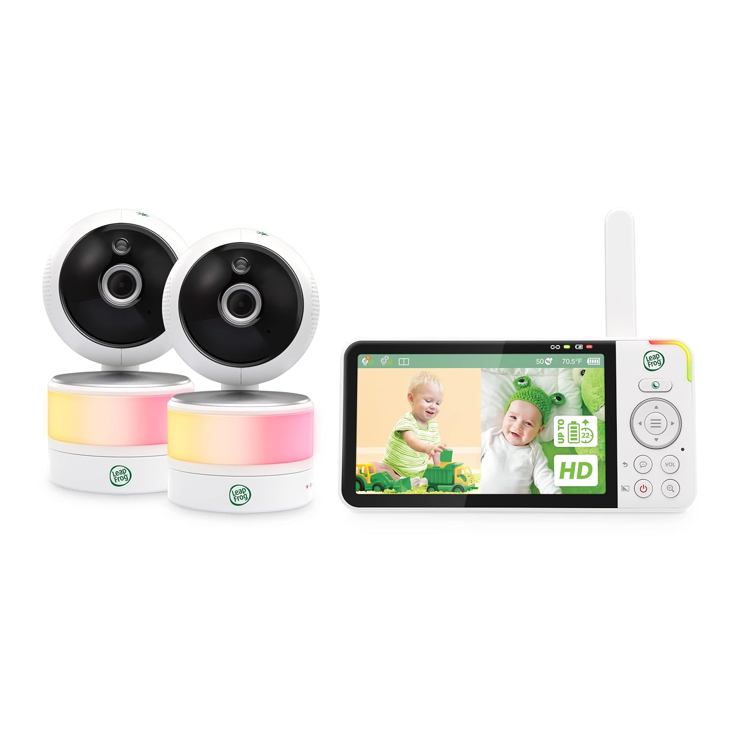 LeapFrog LF9152HD Baby Monitor, 2 Cameras, 5” 720p Screen