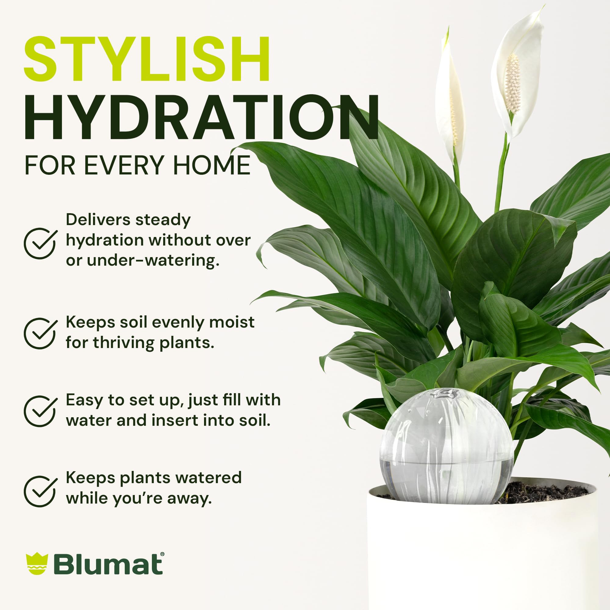 Blumat Globes d'arrosage automatique pour plantes d'intérieur en verre, irrigation goutte à goutte automatique pour plantes d'intérieur, plantes suspendues, plantes d'intérieur, accessoires de jardin,