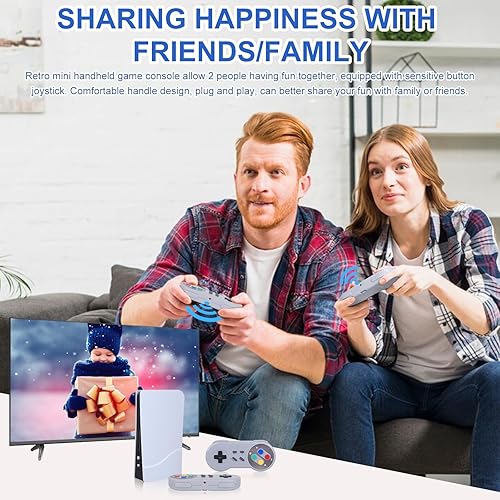 Miniatura 5 de Consola de juegos retro inalámbrica clásica, sistemas de juegos de la vieja escuela con entrada AV, videojuegos Plug & Play con 620 mini juegos