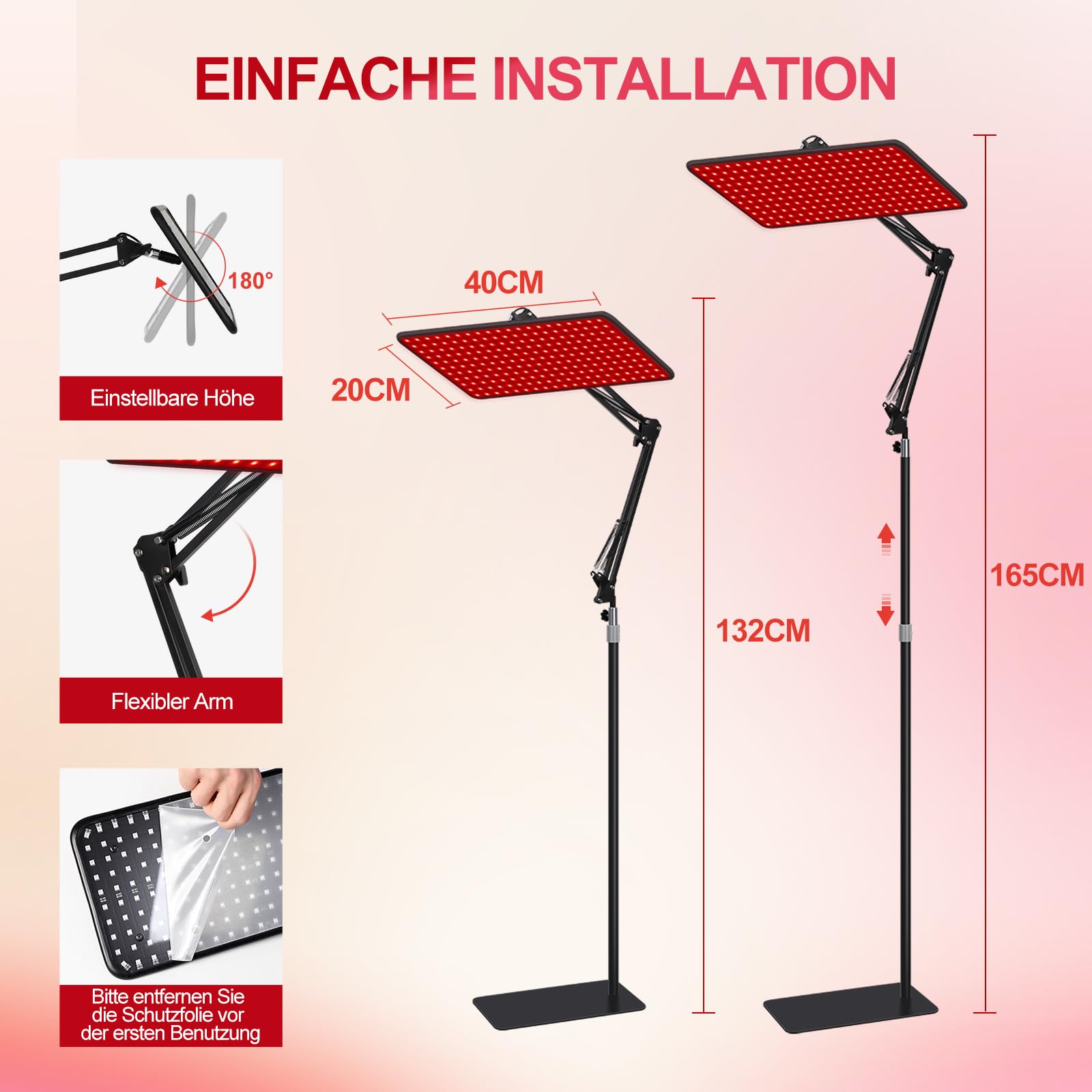Morfone Rotlichtlampe für Gesicht & Ganzkörper - L