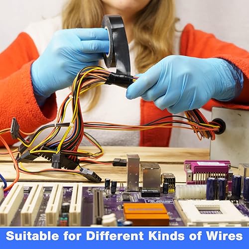 Miniatura 6 de Qilery Paquete de 60 cintas eléctricas impermeables de 34 pulgadas x 65 pies, cinta eléctrica y cinta de alambre para cualquier clima por debajo de