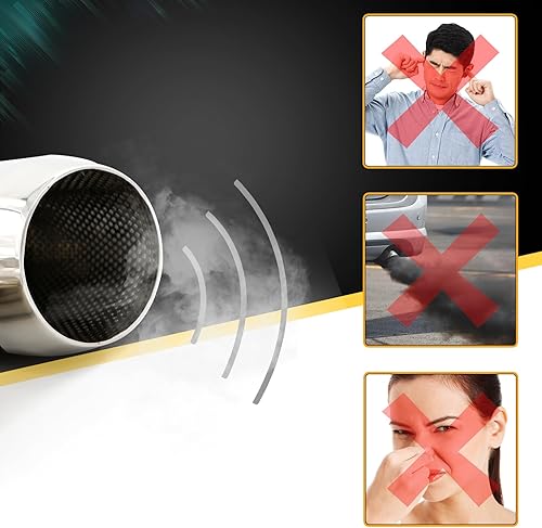 Miniatura 7 de Punta de escape doble de 2.5 pulgadas, apta para entrada de 2.5 pulgadas, salida de 2 x 3 pulgadas, longitud total, cromo pulido, punta de escape