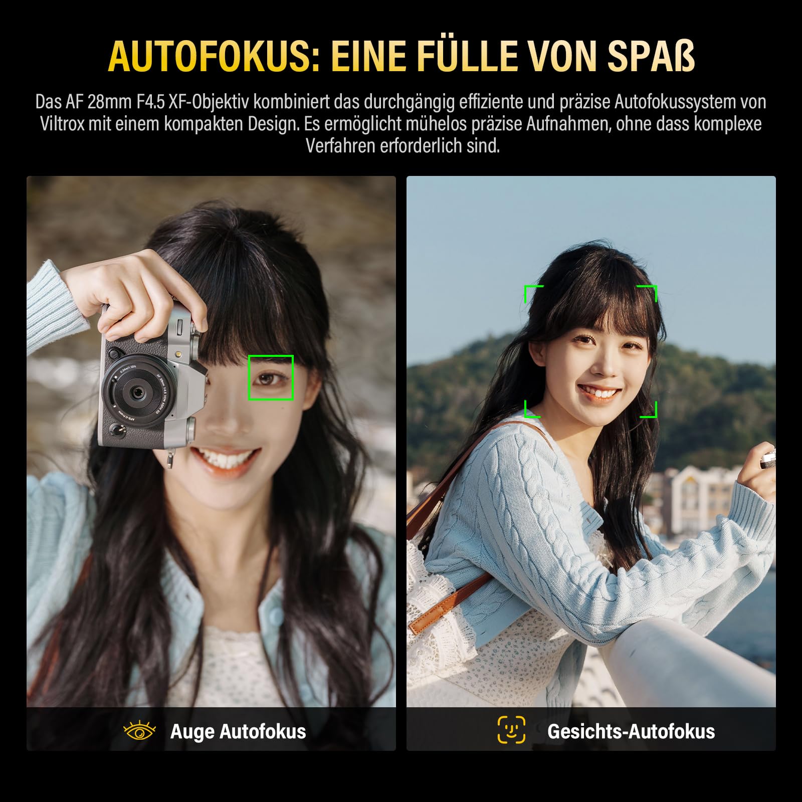 VILTROX 28mm F4.5 para Fuji Ultrafino Pancake Lente X-Mount Auto Focus 28 mm f/4.5 XF Chips-Size Objetivo APS-C Wide Angle Lens pour Fujifilm