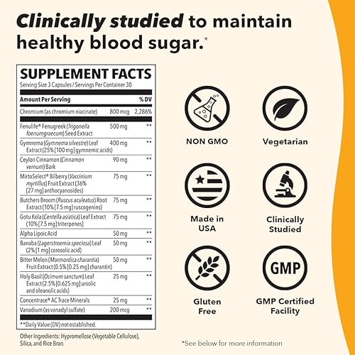 Miniatura 5 de LifeSeasons GS Stabili-T - Suplemento de apoyo para el azúcar en la sangre - Circulación y visión saludables - Mantiene niveles normales - Cromo
