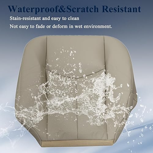 Miniatura 2 de NLQR Funda de asiento delantero para parte inferior del lado del conductor, color marrón 152, repuesto de piel de microfibra, compatible con