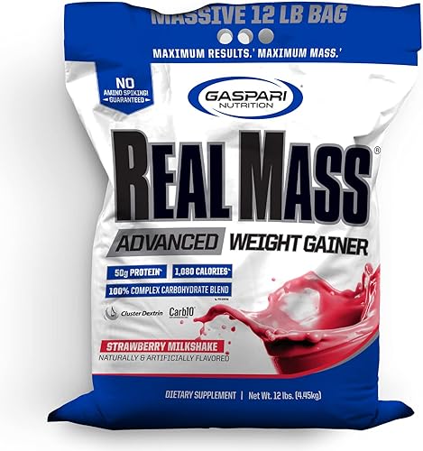 Miniatura 8 de Gaspari Nutrition Masa real, ganador de peso avanzado, alto en proteínas, carbohidratos de gycofuse y monohidrato de creatina, formulación moderna