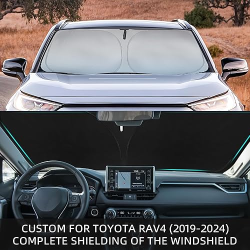 Miniatura 3 de Parasoles plegables para Toyota RAV4 (2019-2024) Cubierta de ventana delantera para mantener el automóvil fresco del sol. Protección interior de SUV