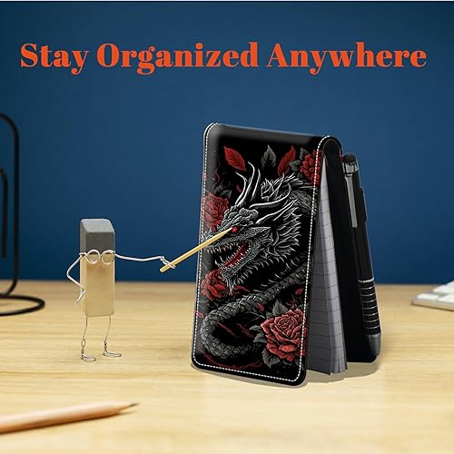 Miniatura 3 de Juego de 4 soportes para bloc de notas de tamaño de bolsillo, de piel sintética, mini bloc de notas con 2 bloc de notas pequeños y lápiz capacitivo,