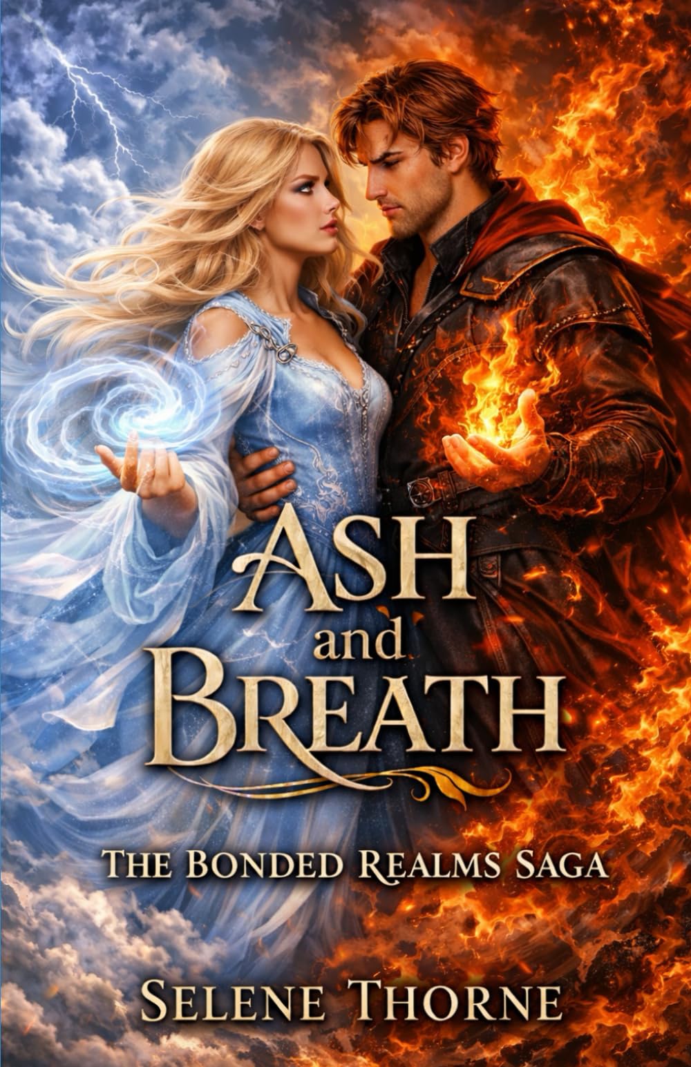 Ash and Breath: An Enemies to Lovers Elemental Romance of Air, Fire, and Reluctant Desire (The Bonded Realms Saga)
